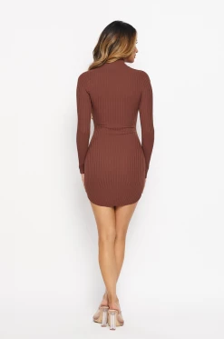 LOVE MODA Mock Neck Dress - Neutral Colors DRESSES 28 LOVE MODA Mock Neck Dress - Neutral Colors DRESSES