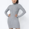 LOVE MODA DRESSES Long Sleeve Cable Knit Dress