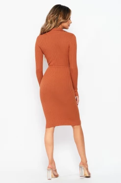 LOVE MODA DRESSES Elegant Long Sleeve Dress W/ Buttons - Bright Colors