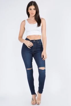 LOVE MODA High Waist Super Stretch Premium Fabric Skinny Jeans