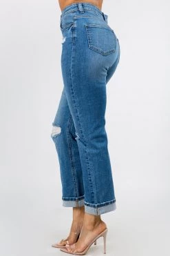 LOVE MODA High Rise Distressed Boyfriend Jeans