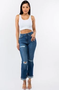 LOVE MODA High Rise Distressed Boyfriend Jeans