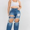 LOVE MODA High Rise Destroyed Boyfriend Jeans - Plus Size 2 LOVE MODA High Rise Destroyed Boyfriend Jeans - Plus Size