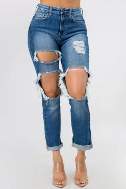 LOVE MODA High Rise Destroyed Boyfriend Jeans BEST SELLERS