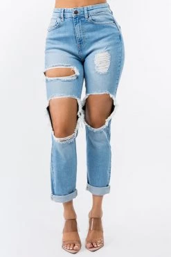 LOVE MODA High Rise Destroyed Boyfriend Jeans BEST SELLERS