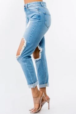 LOVE MODA High Rise Destroyed Boyfriend Jeans BEST SELLERS