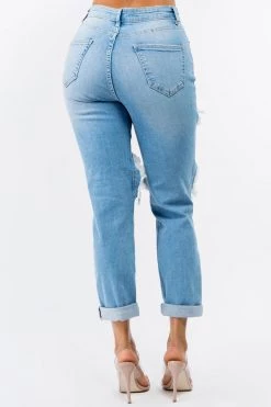LOVE MODA High Rise Destroyed Boyfriend Jeans BEST SELLERS