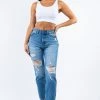 LOVE MODA High Rise Distressed Boyfriend Jeans