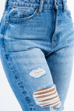 LOVE MODA High Rise Distressed Boyfriend Jeans