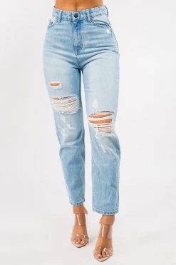 LOVE MODA High Rise Distressed Boyfriend Jeans