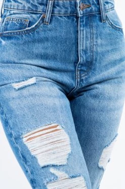 LOVE MODA High Rise Distressed Boyfriend Jeans