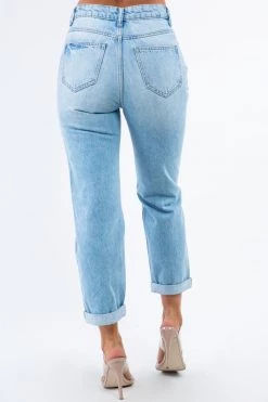 LOVE MODA High Rise Distressed Boyfriend Jeans