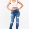 LOVE MODA High Rise Distressed Straight Boyfriend Jeans NEW ARRIVALS