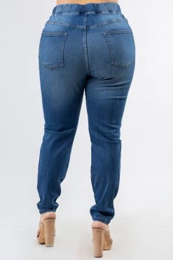 LOVE MODA Premium Modal Fabric High Waist Elastic Band Skinny Jeans - Plus Size 12 LOVE MODA Premium Modal Fabric High Waist Elastic Band Skinny Jeans - Plus Size