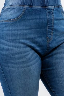 LOVE MODA Premium Modal Fabric High Waist Elastic Band Skinny Jeans - Plus Size 13 LOVE MODA Premium Modal Fabric High Waist Elastic Band Skinny Jeans - Plus Size