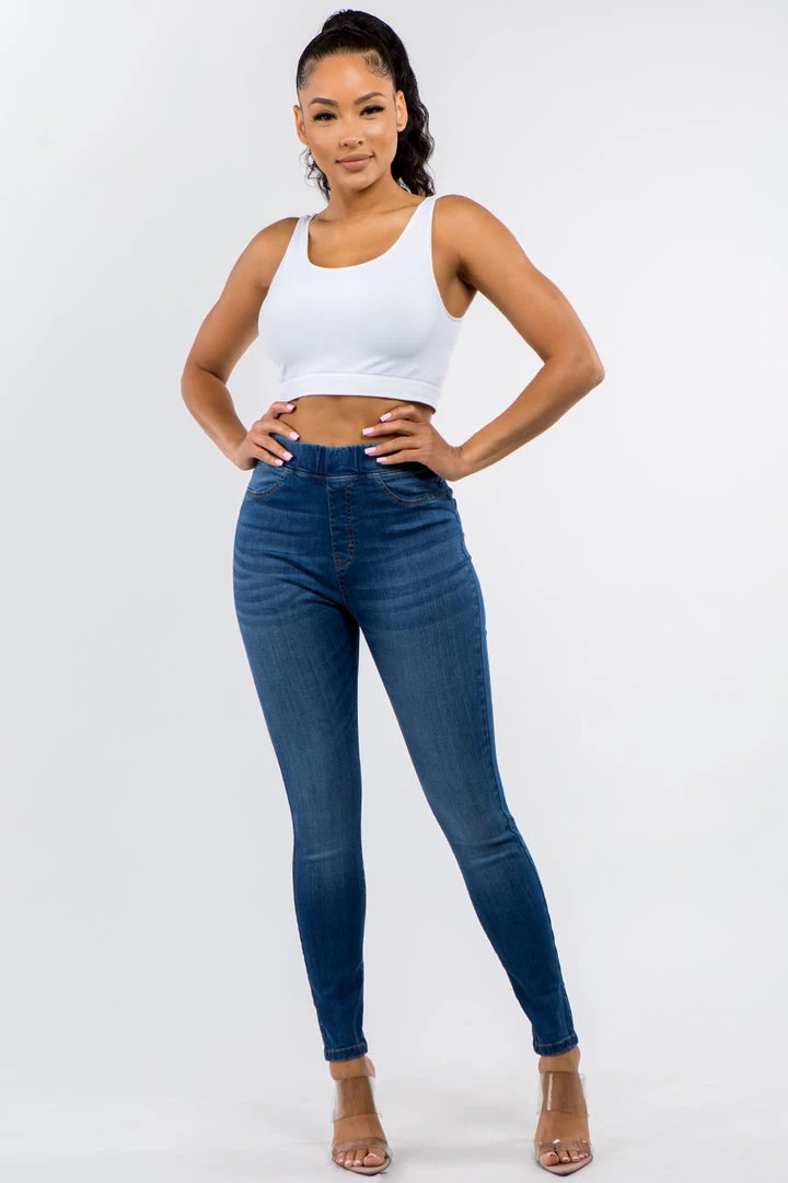 LOVE MODA Premium Modal Fabric High Waist Elastic Band Skinny Jeans 4 LOVE MODA Premium Modal Fabric High Waist Elastic Band Skinny Jeans