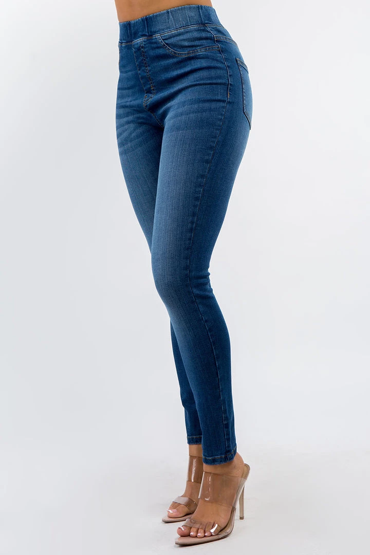 LOVE MODA Premium Modal Fabric High Waist Elastic Band Skinny Jeans 6 LOVE MODA Premium Modal Fabric High Waist Elastic Band Skinny Jeans