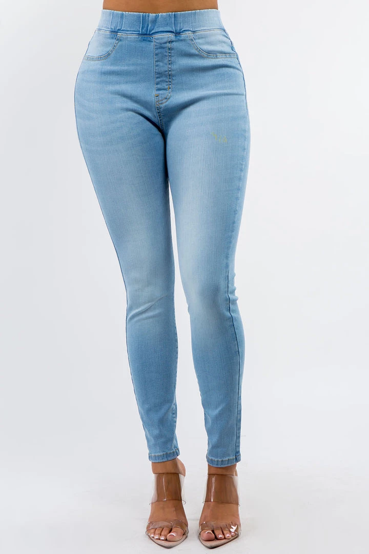 LOVE MODA Premium Modal Fabric High Waist Elastic Band Skinny Jeans 11 LOVE MODA Premium Modal Fabric High Waist Elastic Band Skinny Jeans