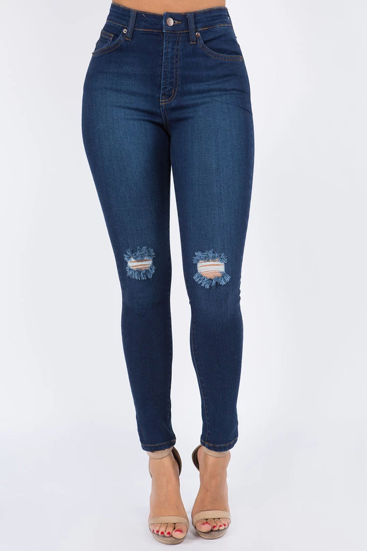 Love Moda High Waist Knee Slit Super Stretch Premium Fabric Skinny Jeans 5 Love Moda High Waist Knee Slit Super Stretch Premium Fabric Skinny Jeans