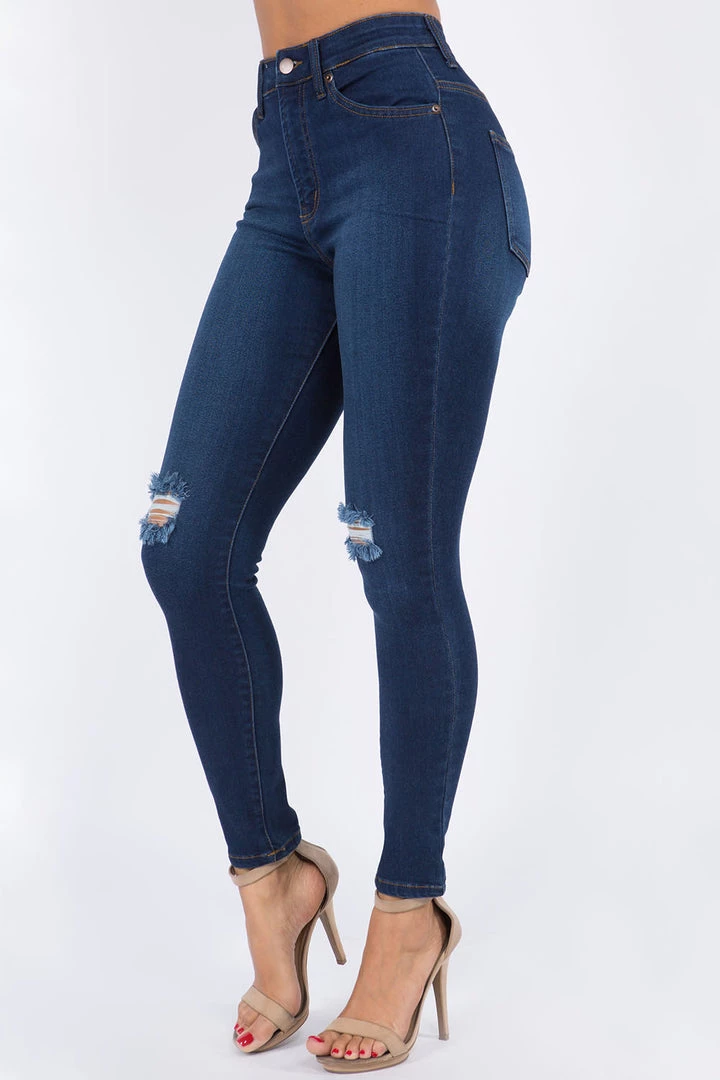 Love Moda High Waist Knee Slit Super Stretch Premium Fabric Skinny Jeans 6 Love Moda High Waist Knee Slit Super Stretch Premium Fabric Skinny Jeans