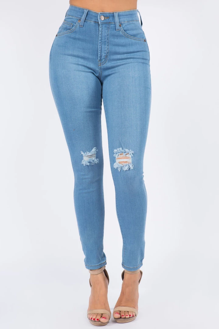 Love Moda High Waist Knee Slit Super Stretch Premium Fabric Skinny Jeans 10 Love Moda High Waist Knee Slit Super Stretch Premium Fabric Skinny Jeans