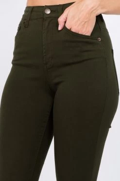 LOVE MODA High Waist Knee Slit Super Stretch Premium Fabric Skinny Jeans