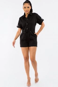 LOVE MODA NEW ARRIVALS Relaxed Fitted Button Up Romper