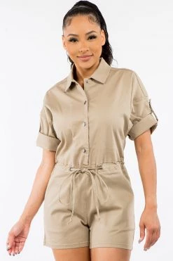 LOVE MODA NEW ARRIVALS Relaxed Fitted Button Up Romper
