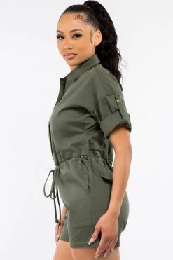 LOVE MODA NEW ARRIVALS Relaxed Fitted Button Up Romper