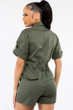 LOVE MODA NEW ARRIVALS Relaxed Fitted Button Up Romper