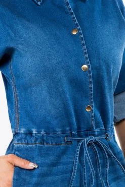 LOVE MODA Slim Fit Fitted Button Up Denim Romper NEW ARRIVALS
