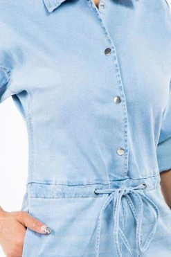 LOVE MODA Slim Fit Fitted Button Up Denim Romper NEW ARRIVALS