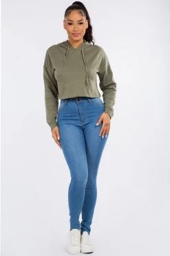 LOVE MODA ACTIVE WEAR Fleece Long Sleeve Crop Hoodie - Light Colors 36 LOVE MODA ACTIVE WEAR Fleece Long Sleeve Crop Hoodie - Light Colors