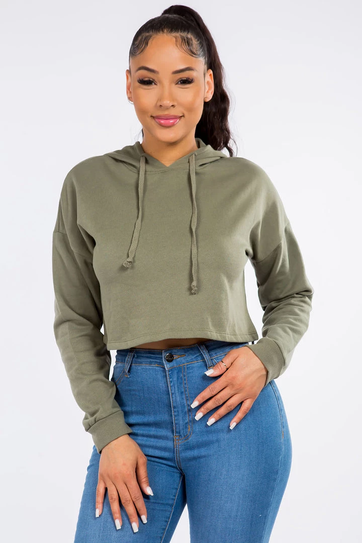 LOVE MODA ACTIVE WEAR Fleece Long Sleeve Crop Hoodie - Light Colors 8 LOVE MODA ACTIVE WEAR Fleece Long Sleeve Crop Hoodie - Light Colors