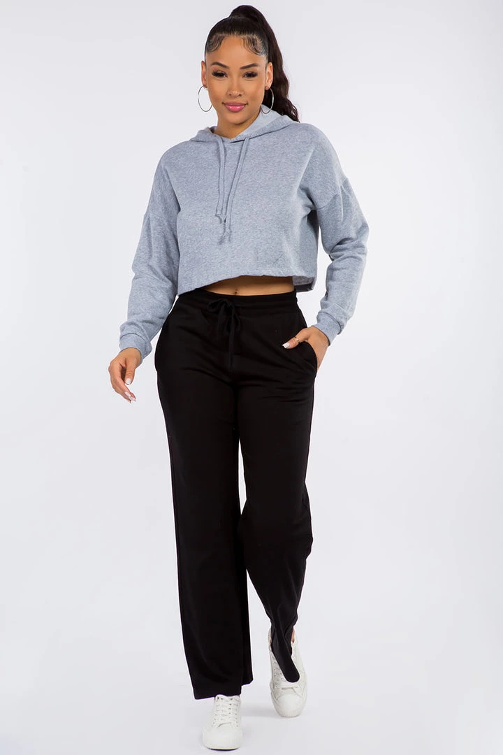 LOVE MODA ACTIVE WEAR Fleece Long Sleeve Crop Hoodie - Light Colors 17 LOVE MODA ACTIVE WEAR Fleece Long Sleeve Crop Hoodie - Light Colors