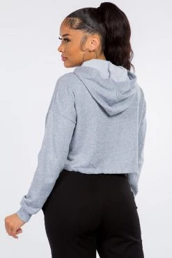 LOVE MODA ACTIVE WEAR Fleece Long Sleeve Crop Hoodie - Light Colors 40 LOVE MODA ACTIVE WEAR Fleece Long Sleeve Crop Hoodie - Light Colors