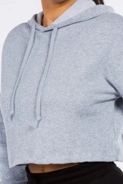 LOVE MODA ACTIVE WEAR Fleece Long Sleeve Crop Hoodie - Light Colors 38 LOVE MODA ACTIVE WEAR Fleece Long Sleeve Crop Hoodie - Light Colors