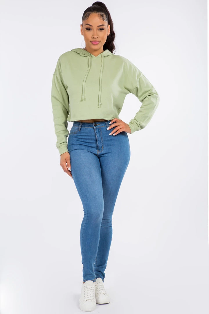 LOVE MODA ACTIVE WEAR Fleece Long Sleeve Crop Hoodie - Light Colors 22 LOVE MODA ACTIVE WEAR Fleece Long Sleeve Crop Hoodie - Light Colors