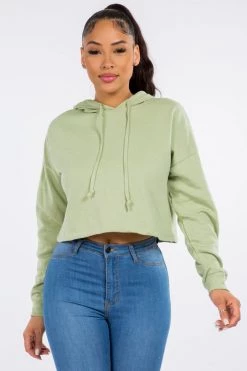 LOVE MODA ACTIVE WEAR Fleece Long Sleeve Crop Hoodie - Light Colors 42 LOVE MODA ACTIVE WEAR Fleece Long Sleeve Crop Hoodie - Light Colors