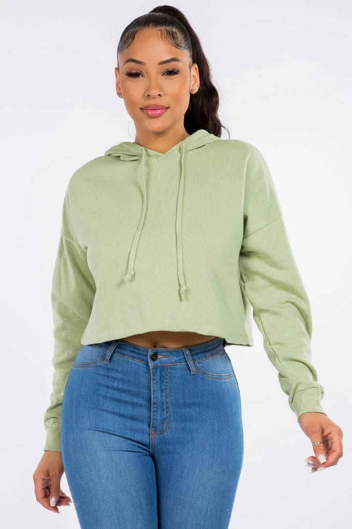 LOVE MODA ACTIVE WEAR Fleece Long Sleeve Crop Hoodie - Light Colors 18 LOVE MODA ACTIVE WEAR Fleece Long Sleeve Crop Hoodie - Light Colors