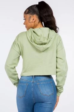 LOVE MODA ACTIVE WEAR Fleece Long Sleeve Crop Hoodie - Light Colors 45 LOVE MODA ACTIVE WEAR Fleece Long Sleeve Crop Hoodie - Light Colors