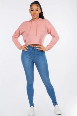 LOVE MODA ACTIVE WEAR Fleece Long Sleeve Crop Hoodie - Light Colors 31 LOVE MODA ACTIVE WEAR Fleece Long Sleeve Crop Hoodie - Light Colors