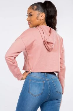 LOVE MODA ACTIVE WEAR Fleece Long Sleeve Crop Hoodie - Light Colors 30 LOVE MODA ACTIVE WEAR Fleece Long Sleeve Crop Hoodie - Light Colors