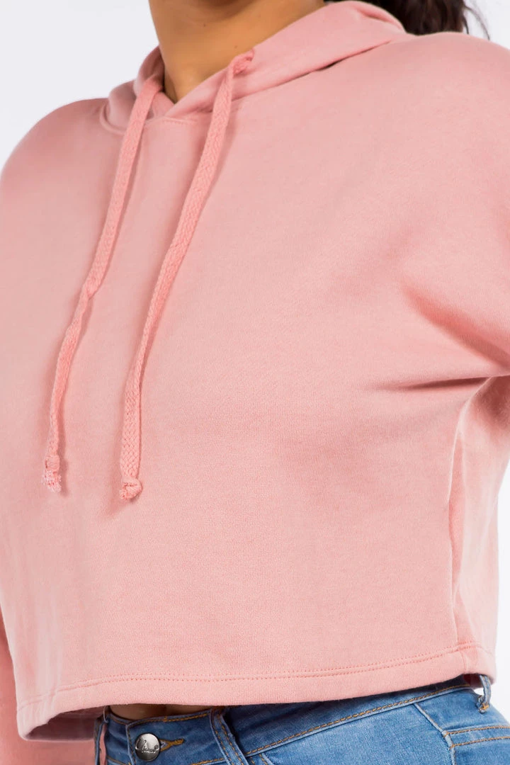 LOVE MODA ACTIVE WEAR Fleece Long Sleeve Crop Hoodie - Light Colors 4 LOVE MODA ACTIVE WEAR Fleece Long Sleeve Crop Hoodie - Light Colors