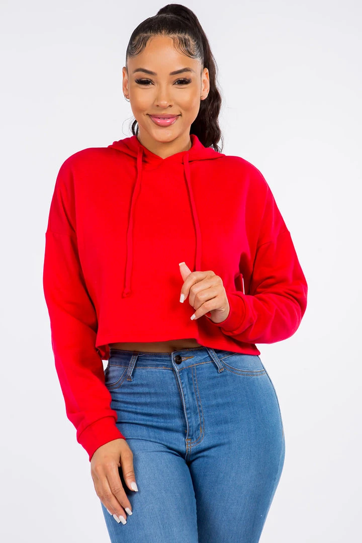 LOVE MODA ACTIVE WEAR Fleece Long Sleeve Crop Hoodie - Light Colors 23 LOVE MODA ACTIVE WEAR Fleece Long Sleeve Crop Hoodie - Light Colors