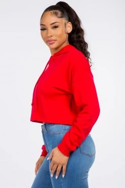 LOVE MODA ACTIVE WEAR Fleece Long Sleeve Crop Hoodie - Light Colors 49 LOVE MODA ACTIVE WEAR Fleece Long Sleeve Crop Hoodie - Light Colors