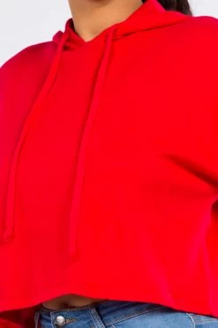 LOVE MODA ACTIVE WEAR Fleece Long Sleeve Crop Hoodie - Light Colors 48 LOVE MODA ACTIVE WEAR Fleece Long Sleeve Crop Hoodie - Light Colors