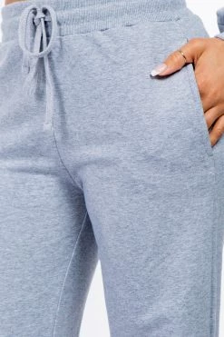 LOVE MODA French Terry High Waist Wide Leg Pants BOTTOMS