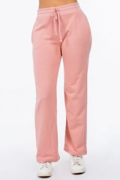 LOVE MODA French Terry High Waist Wide Leg Pants BOTTOMS