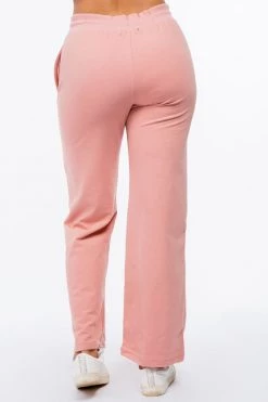 LOVE MODA French Terry High Waist Wide Leg Pants BOTTOMS